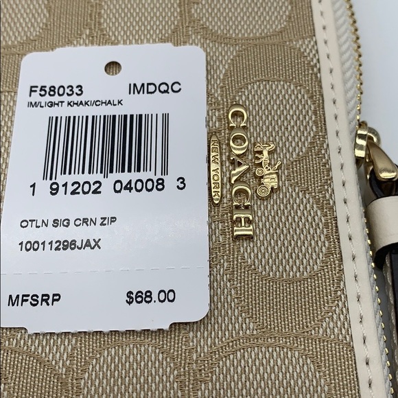 COACH Double Corner Zip Wristlet In Signature Canv - Picture 7 of 8